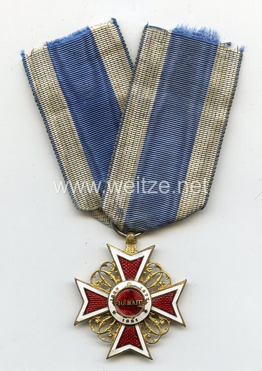 Orden der Krone von Rumänien 1. Modell Offizierskreuz Bild 2