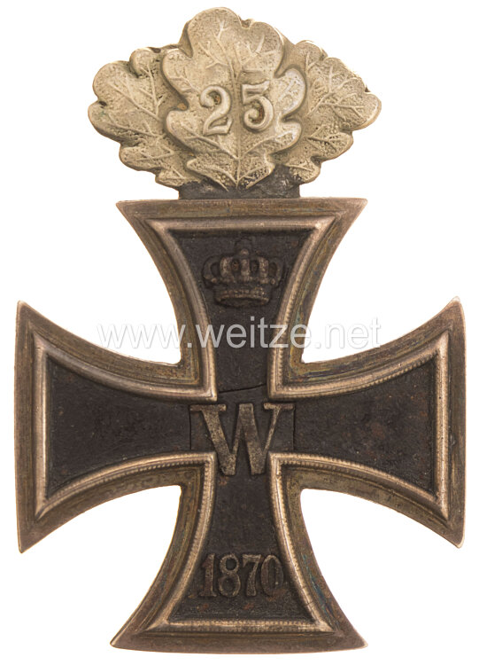 Preussen Eisernes Kreuz 1870 1. Klasse mit dem silbernen Eichenlaub mit Jubiläumszahl 