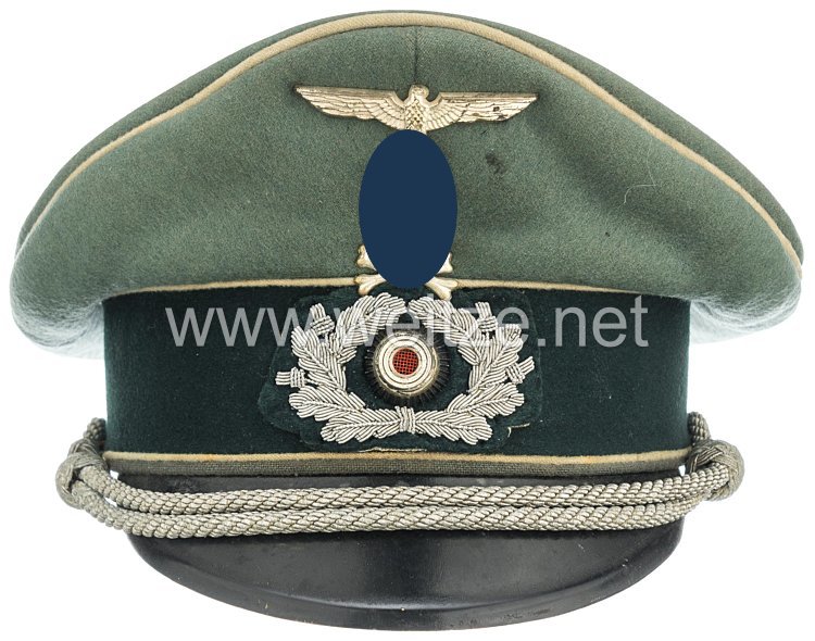 Wehrmacht Heer Schirmmütze für Offiziere im Infanterie-Regiment Nr. 17, Braunschweig Bild 2
