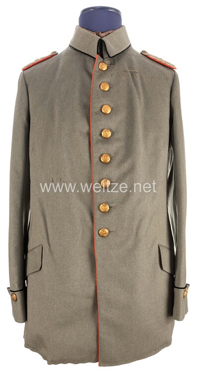 Preußen 1. Weltkrieg Waffenrock feldgrau Modell 1910 für einen Major im 1. Kurhessischen Feldartillerie-Regiment Nr. 11 Bild 2