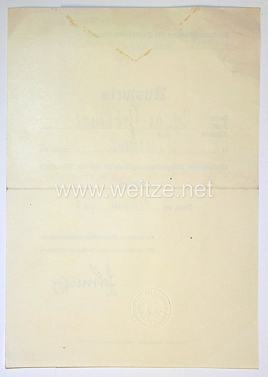 Ausweis zur Verleihung der österreichischen Kriegserinnerungsmedaille mit den Schwertern Bild 2