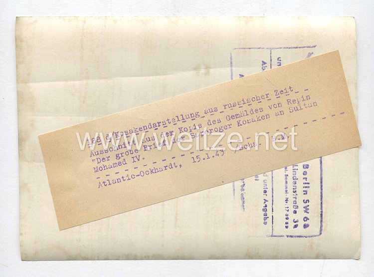 3. Reich Pressefoto: Kosakendarstellung aus russischer Zeit 15.3.1943 Bild 2