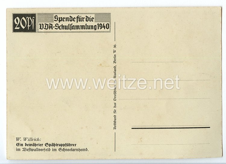 Heer - Willrich farbige Propaganda-Postkarte - 