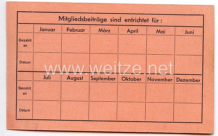 III. Reich - Deutscher Amateursende- und Empfangsdienst e.V. - Mitgliedskarte Bild 2