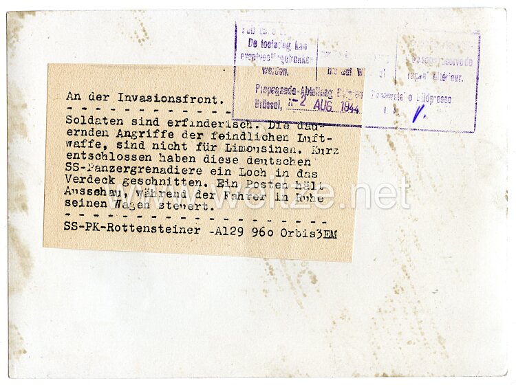 Waffen-SS Pressefoto: An der Invasionsfront 2.10.1944 Bild 2