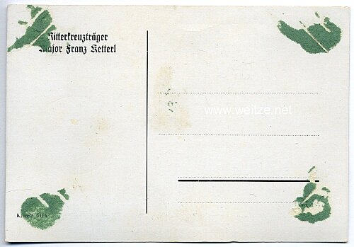 Heer - Originalunterschrift von Ritterkreuzträger Major Franz Ketterl Bild 2
