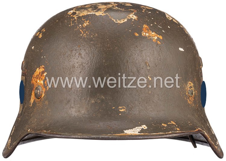 Waffen-SS Stahlhelm M 35 mit beiden Emblemen Bild 2