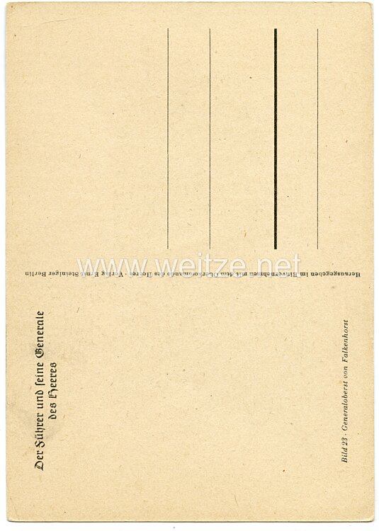 Heer - Propaganda-Postkarte von Ritterkreuzträger Generaloberst von Falkenhorst Bild 2