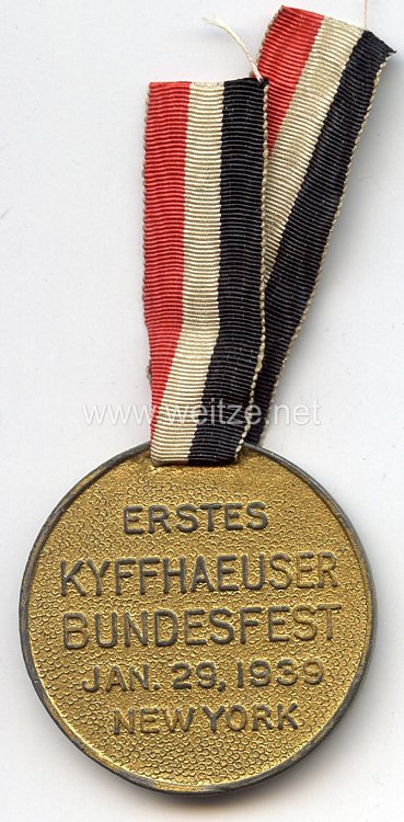 III. Reich - Kyffhäuserbund in den USA - tragbare Erinnerungsmedaille 