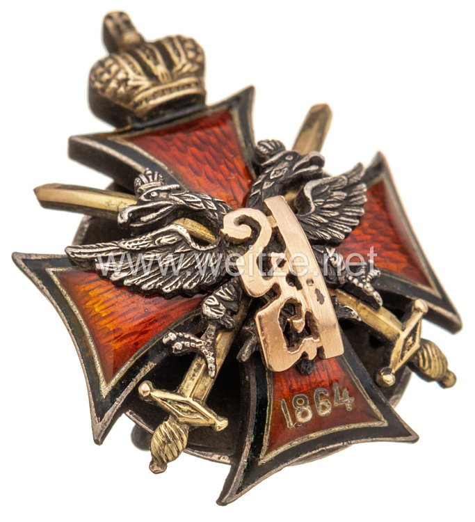 Zaristisches Russland Miniatur des Abzeichens der Alexander Militär-Schule Moskau Bild 2