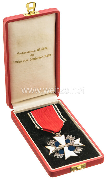 Deutscher Adlerorden Kreuz III. Stufe mit Schwertern mit Verleihungsurkunde Bild 2