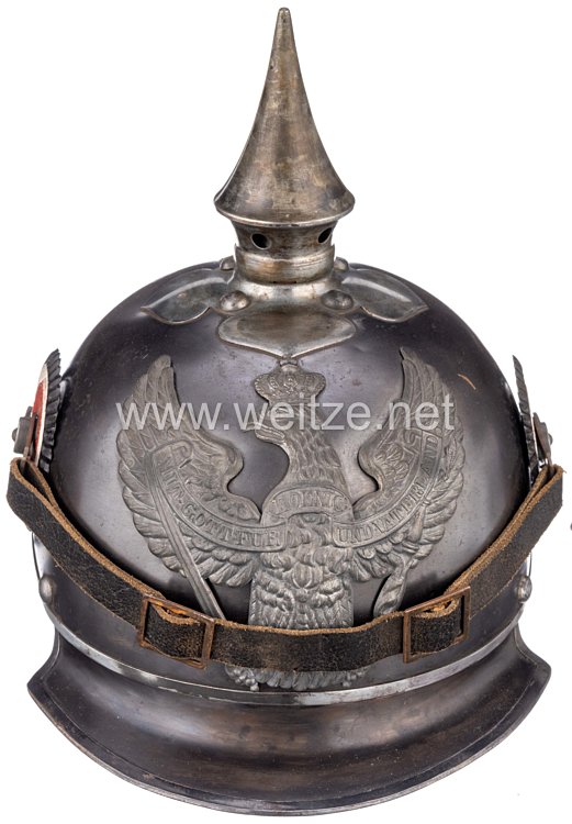 Preußen 1. Weltkrieg Gesiegelte Probe für den Helm feldgrau für Mannschaften der Regimenter Jäger zu Pferde Bild 2