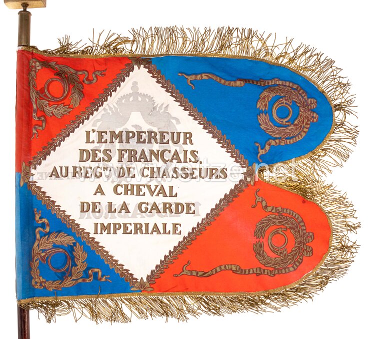 Frankreich Replik der Fahne der 1. Eskadron des Regiments Chasseurs à cheval de la Garde impériale Bild 2