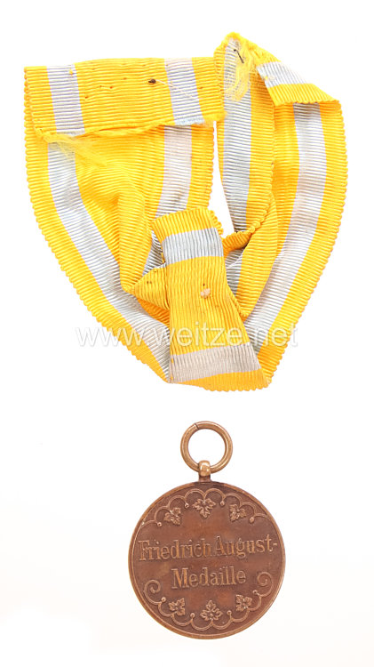 Sachsen Königreich Friedrich-August Medaille in Bronze Bild 2