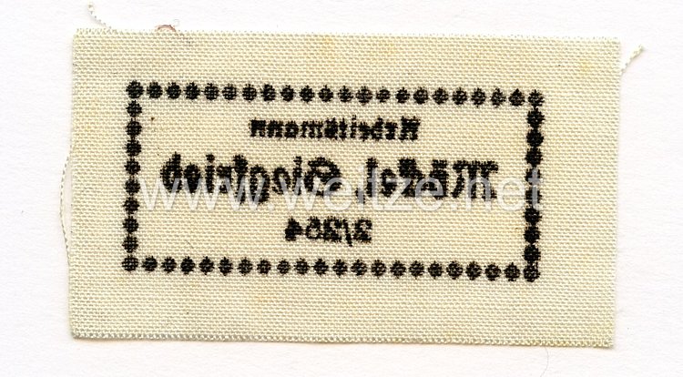 Reichsarbeitsdienst (RAD) Namensetikett für die Uniform 