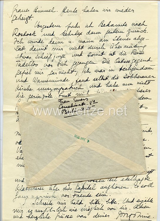Legion Condor - originaler Feldpostbrief an Oberst Ritter von Thoma - Kommandeur der Panzertruppen Imker/Drohne Bild 2