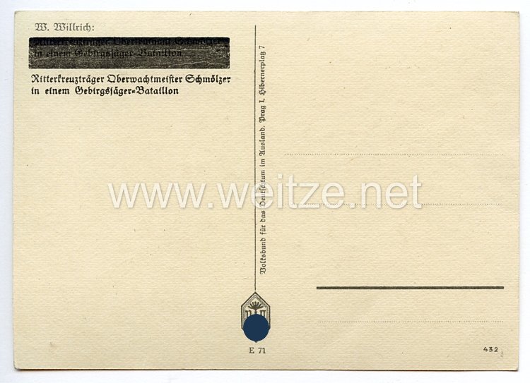 Heer - Originalunterschrift von Ritterkreuzträger Oberwachtmeister Johann Schmölzer Bild 2