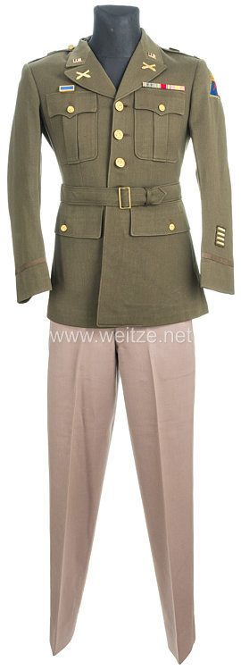 USA World War 2: Winter Service Uniform for a US Army Artillery Lieutenant 2nd Armoured Division  Bild 2
