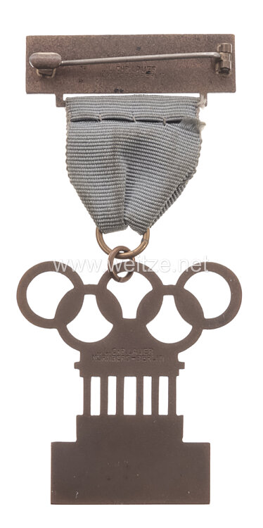 XI. Olympischen Spiele 1936 Berlin - Offizielles Abzeichen eines Mitgliedes des Stab des Olympischen Komitees 