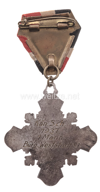 III. Reich - tragbares Siegerabzeichen für einen Schützenkönig in Weststadt 1937 Bild 2