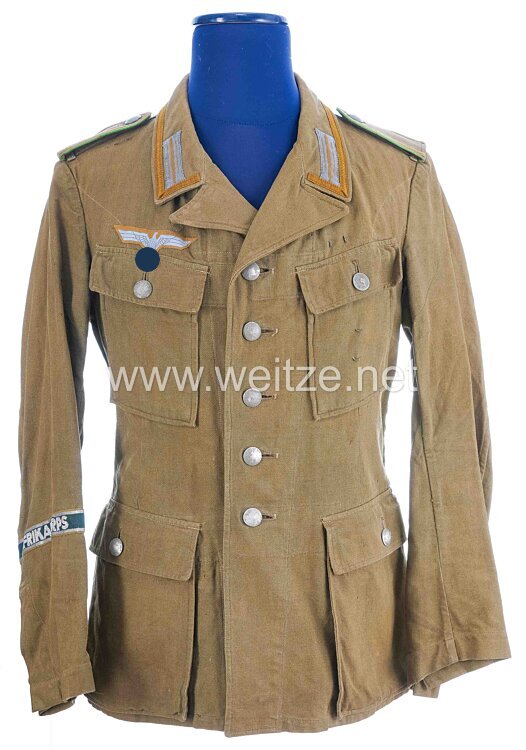 Wehrmacht Heer Afrikakorps Tropenfeldbluse M 43 für einen Unteroffizier der Panzergrenadiere Bild 2