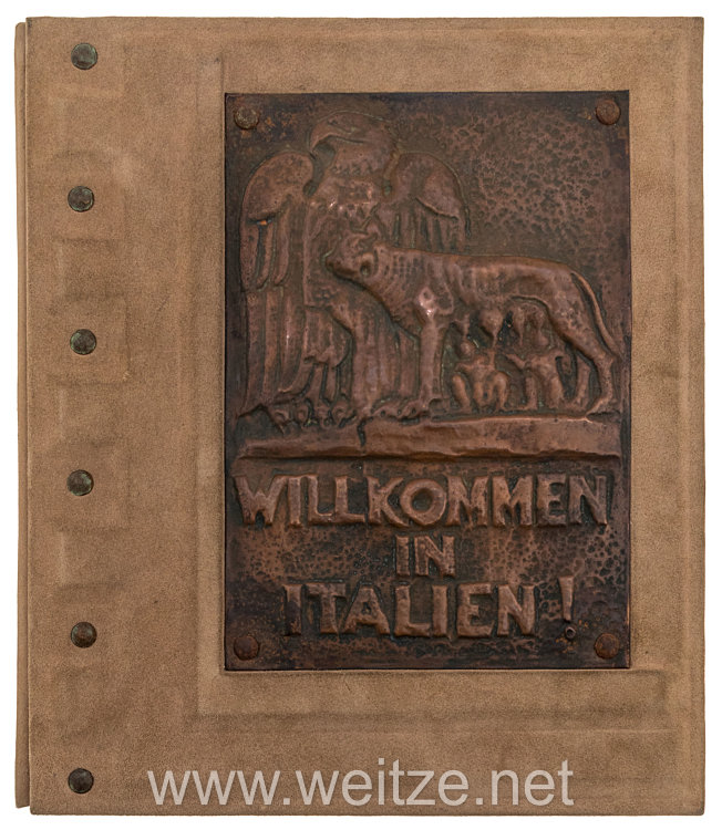 III. Reich - imposantes Geschenkbuch für die deutsche Delegation beim Besuch in Italien 