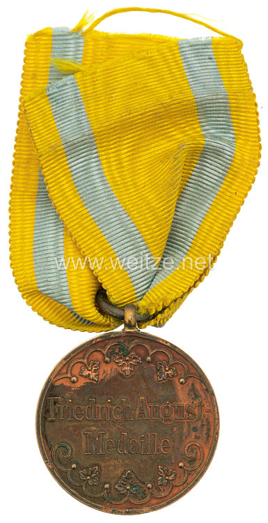 Sachsen Königreich Friedrich August Medaille in Bronze Bild 2