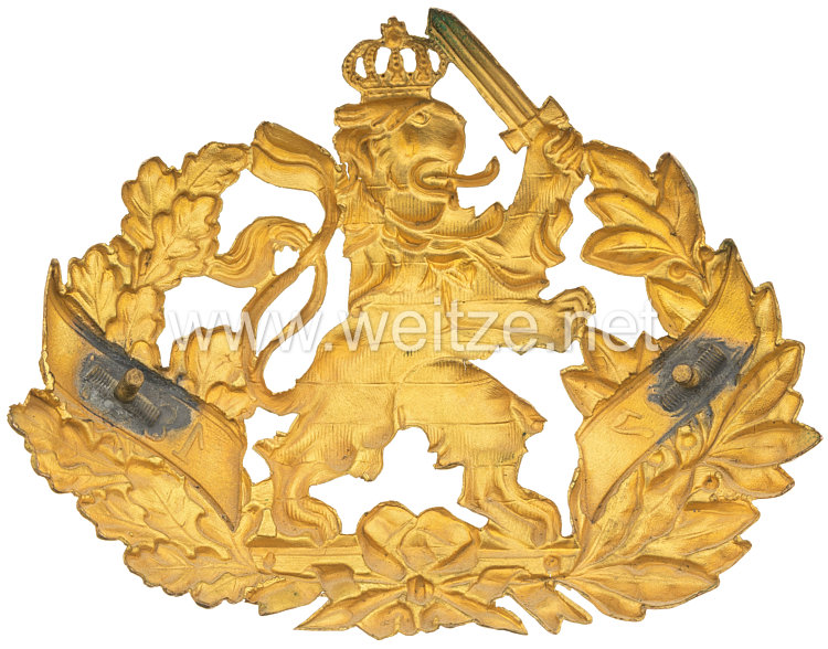 Hessen großes Helmemblem für eine Pickelhaube für Offiziere im Infanterie-Leibregiment Großherzogin (3. Großherzoglich Hessisches) Nr. 117 Bild 2