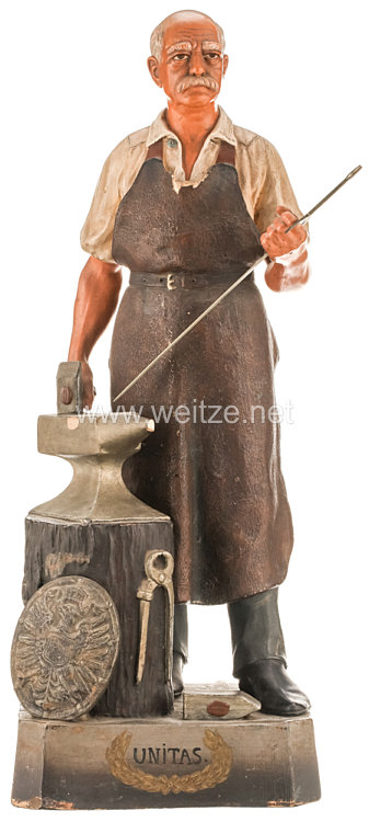 Deutsches Reich 1871 - 1918 Tischdekoration Statuette Bismarcks als Schmied des Deutschen Reiches Bild 2