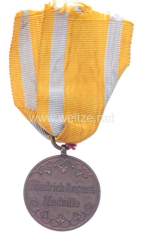 Sachsen Königreich Friedrich-August Medaille in Bronze Bild 2