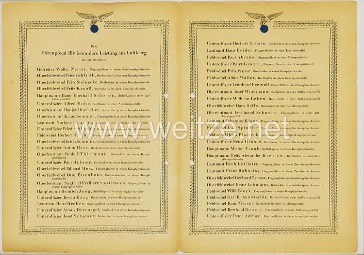 Ehrenliste der Deutschen Luftwaffe - Ausgabe vom 16. November 1942 Bild 2