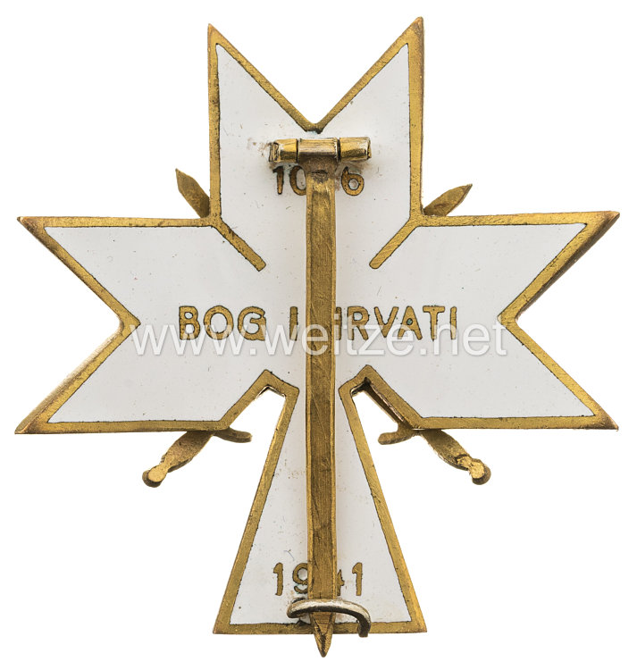 Kroatien Orden der Krone von König Zvonimir: Steckkreuz 2. Klasse mit Schwertern Bild 2