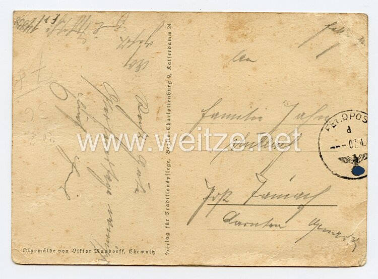 III. Reich - farbige Propaganda-Postkarte - 