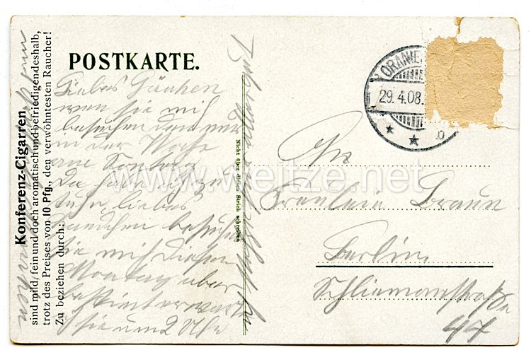 Preußen Postkarte Kaiser Wilhelm II. und Minister Bild 2