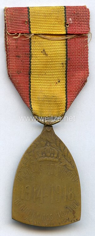 Belgien Erster Weltkrieg Medaille Commemorative de la Campagne 1914 - 1918 Bild 2