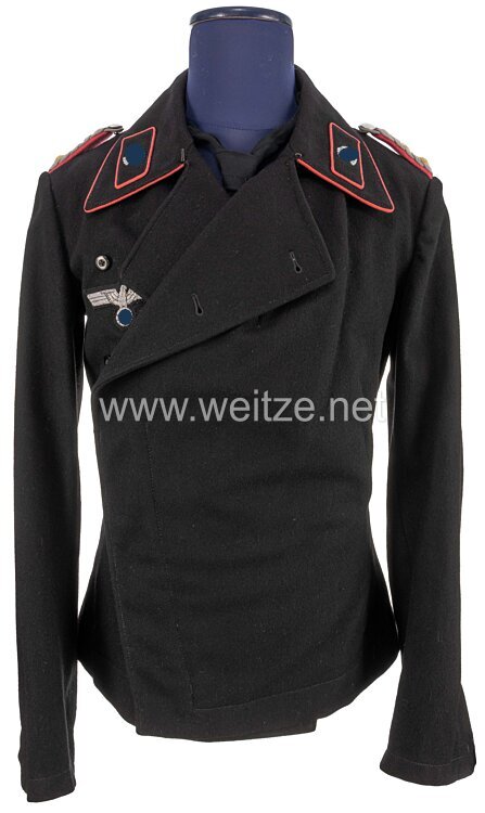 Wehrmacht schwarze Panzerjacke Erstes Modell für einen Oberstleutnant im Panzer-Regiment Nr. 6 Bild 2