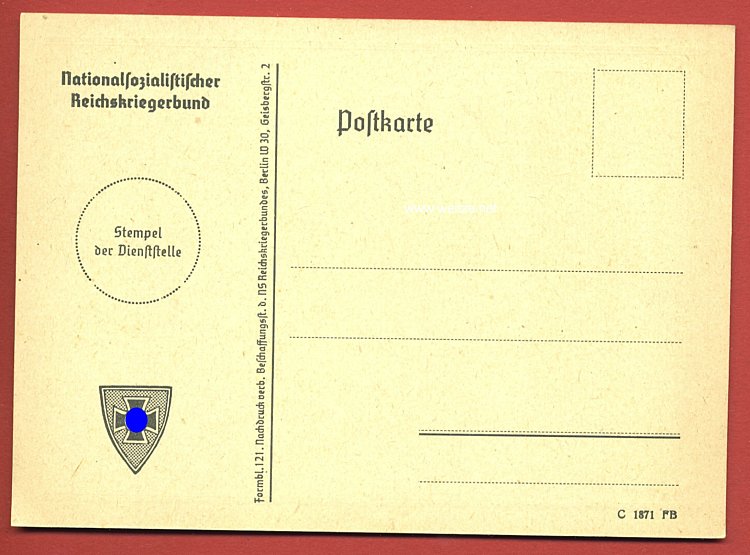 Nationalsozialistischer Reichskriegerbund - Einladungskarte Bild 2