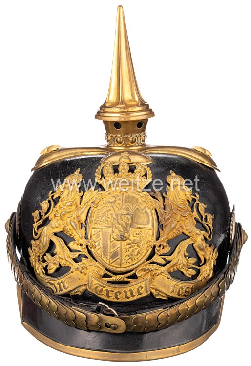 Bayern Pickelhaube für einen Offizier in den Chevaulegers-Regimentern 1, 3, 5, und 7 oder der bayerischen Feld-Artillerie- und Train-Regimenter Bild 2