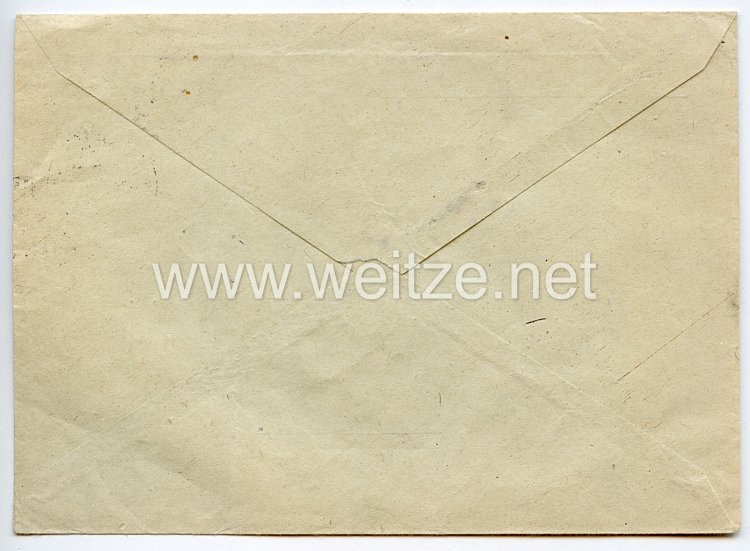 III. Reich - Regierungstruppe in Böhmen und Mähren - leerer Briefumschlag des Offiziersaspirantenkurs von 1943 Bild 2