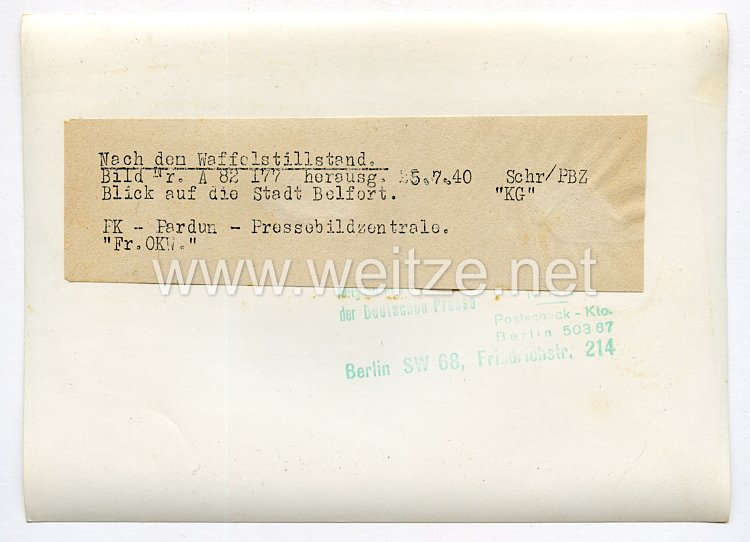 III. Reich Pressefoto. Nach dem Waffenstillstand. 25.7.1940. Bild 2