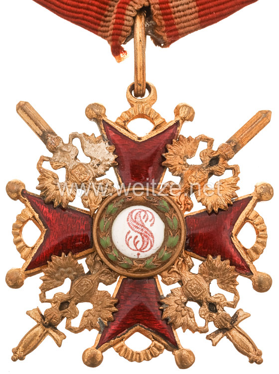Rußland St. Stanislaus Orden, Kreuz 2.Klasse mit Schwertern Bild 2
