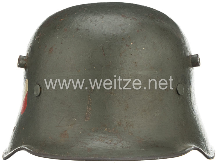 Wehrmacht Heer Stahlhelm M18 mit 2 Emblemen - Minenwerfer-Kompanie des Infanterie-Regiment 18. Bild 2
