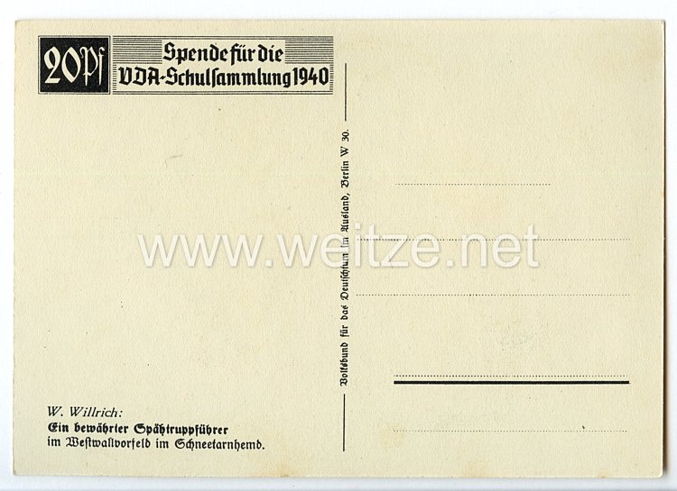 Heer - Willrich farbige Propaganda-Postkarte - 