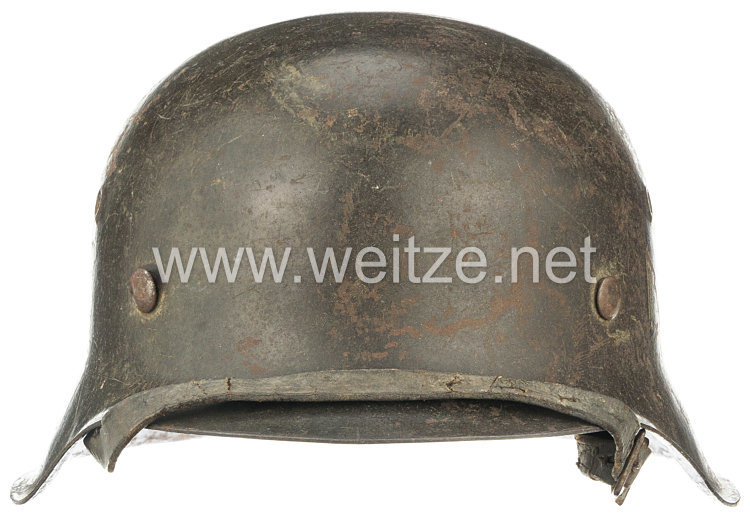 Wehrmacht Heer Stahlhelm M 42 mit 1 Emblem Bild 2